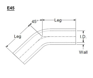 45 degree elbow silicone hoses-dia