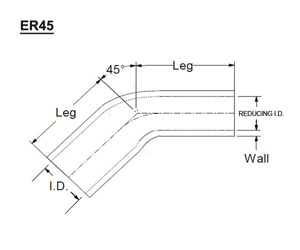 45 degree elbow reducer silicone hose-d