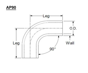 90 degree bend aluminum pipe-dia