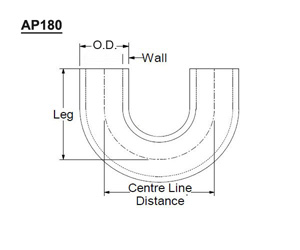 180 degree bend aluminum pipe-dia